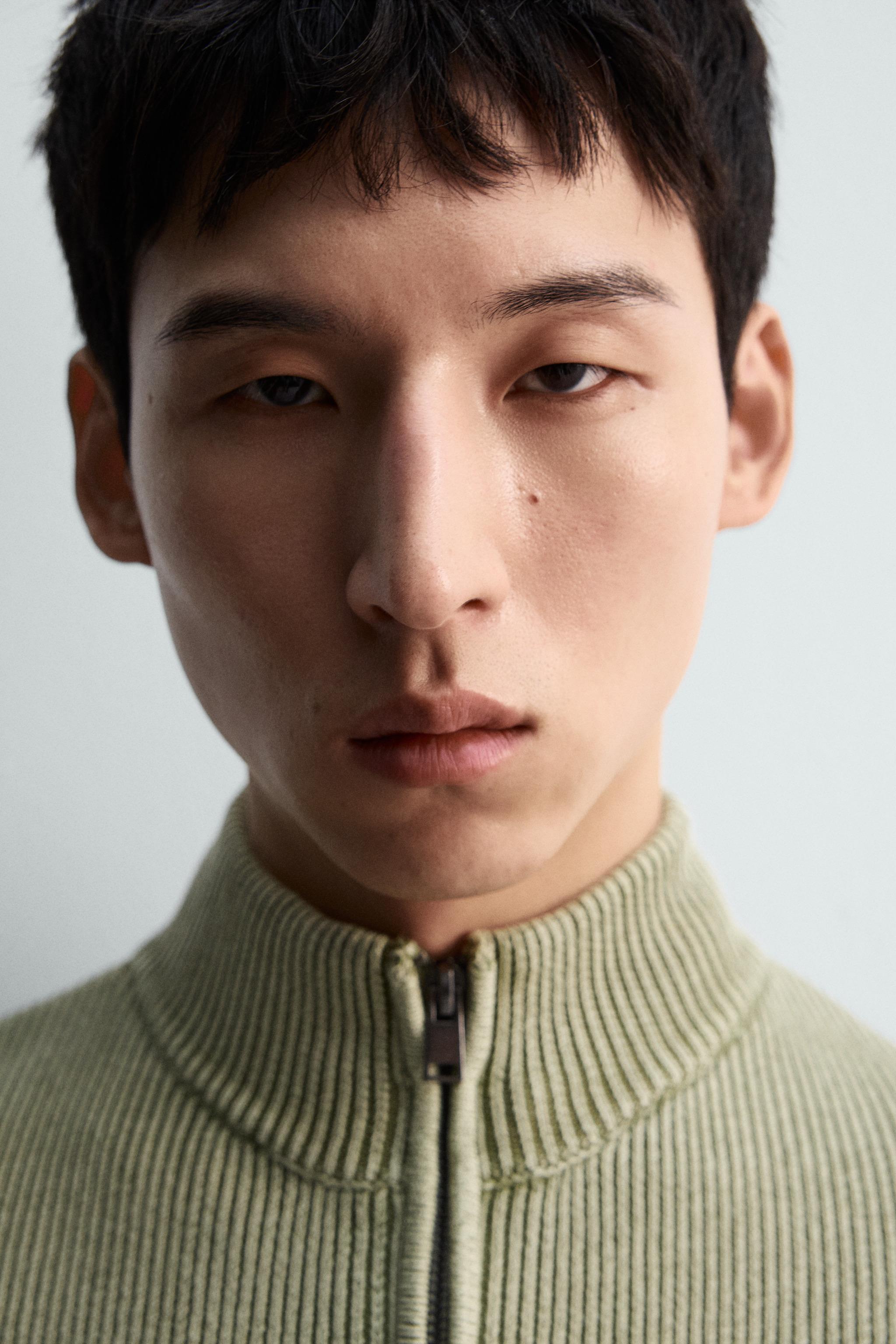 WASHED TEXTURED KNIT CARDIGAN